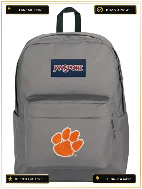 JanSport NCAA Clemson Tigers Superbreak Plus Laptop Backpack 15\
